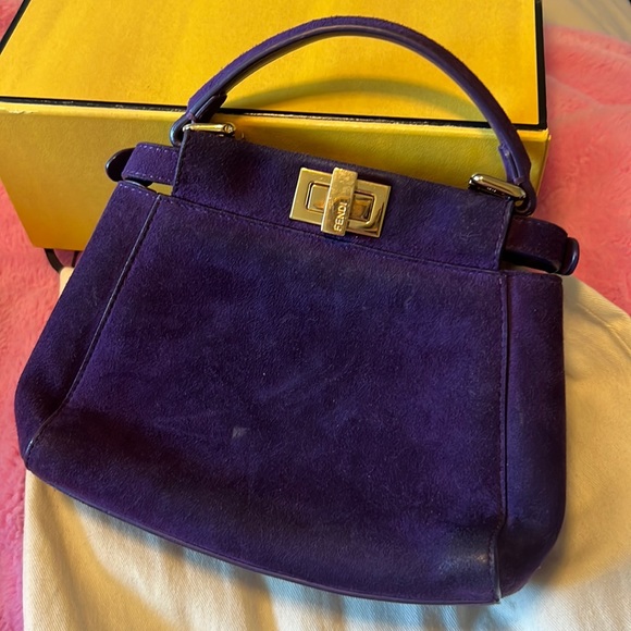 Fendi Peakaboo Handbag - Purple Suede - Picture 3 of 10